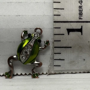 Silber grün CZ Baum Frosch Clip-on Charm Schlüsselanhänger & Reißverschluss Ziehen Add-on - Bild 1 von 10