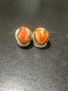 Pair Of Vitro Agate “ Blackies “ Shooter .86” Wet Mint  - Picture 1 of 5