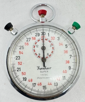 Reloj de parada Hanhart súper mecánico vintage cromado Alemania para piezas Foto 1 de 2