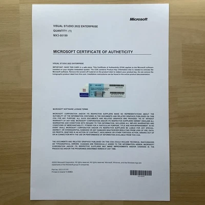 Microsoft Visual Studio 2022 Enterprise CoA Licencia AUTÉNTICA - Totalmente Nueva Foto 1 de 2