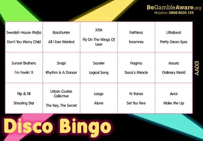 Fun Music Game Disco Bingo - Dance Theme 25 Tickets - Image 1 of 3