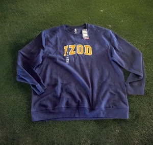 IZOD Mens XXL Advantage Performance Embroidered Logo Spellout Crew Sweatshirt - Picture 1 of 7