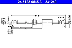 Manguera de freno 24.5123-0545.3 ATE para MERCEDES-BENZ - Imagen 1 de 1