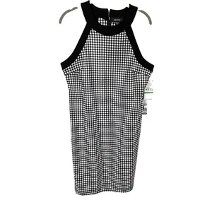 Karen Kane Dress Women SZ L Gingham Sheath Catalina Halter Ponte Knit MSRP 118 - Picture 1 of 9