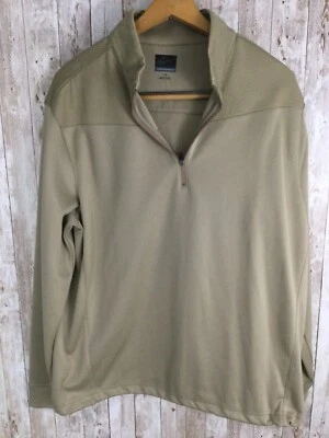 Пуловер Greg Norman большой серый для гольфа 1/4 четверти на молнии с ложным вырезом с длинным рукавом бежевый - Изображение 1 из 2