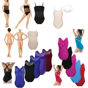 Girls Gymnastics Leotard Camisole Ballet Dance Dress Kids Bodysuit Tank Costume - Picture 1 of 42