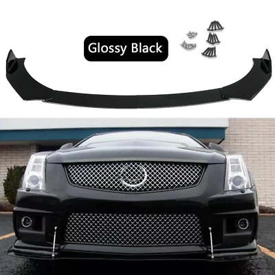 For Cadillac CTS CTS-V Front Bumper Lip Body Kit Spoiler Splitter Glossy Black Foto 1 de 4