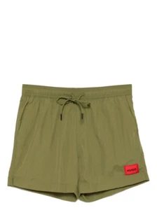 Hugo Boss Men's Dominica Standard Length Swim Trunks, Olive - Picture 1 of 2