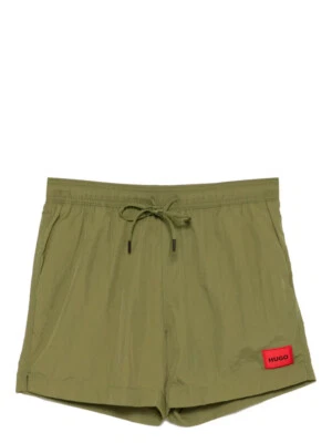 Hugo Boss Men's Dominica Standard Length Swim Trunks, Olive - Image 1 of 2