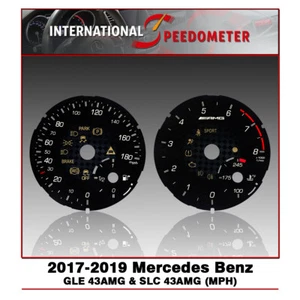 Speedometer Faceplate Fits a 2017-2019 Mercedes Benz GLE 43AMG & SLC43AMG (MPH) - Picture 1 of 3