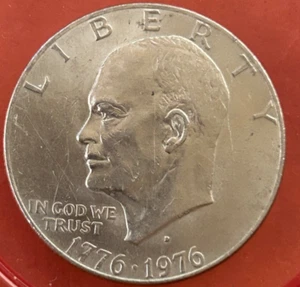 1776 - 1976 D Eisenhower Bicentennial Silver Dollar Bell Moon Circulated type 2 - Picture 1 of 2