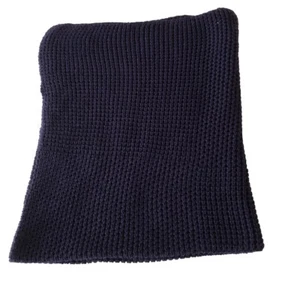 Leichte Babydecke | Wollmischung (92% Merinowolle) Dunkelblau | gestrickt - Bild 1 von 8