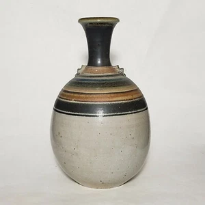 Michael Sherrill Studio Keramikflasche handgefertigtes Steinzeug auf Rad geworfen Vintage 70er Jahre - Bild 1 von 7