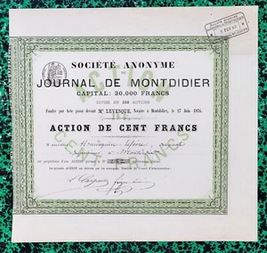 Dépt 80- Montdidier - Très Rare Secteur de la Presse Journal de Montdidier 1883 - Picture 1 of 2