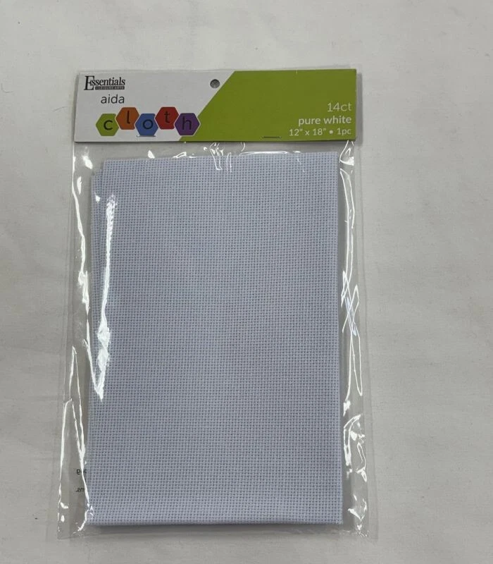 Tela Aida ~ Tela de punto de cruz ~ 12"x18" ~ 100% algodón - 14 unidades ~ Blanco puro Foto 1 de 2