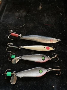 New Old Fishing Lure Lot Lead Minnows Casting jigs Vintage ? Exe - Picture 1 of 10