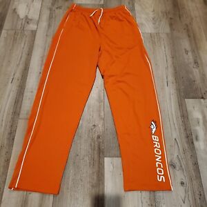 Denver Broncos Sweatpants Men's Small Track Pants Orange Mesh Size 32X31 