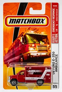 2009 Matchbox #55 '08 Ford E-350 Ambulance RED | AMBU MEDIC | FSC - Picture 1 of 1