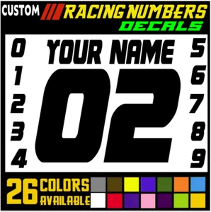 Racing Numbers Name Vinyl Decal Sticker for Dirt Bike Plate BMX Motocross Car[22 - Bild 1 von 10