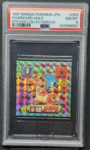 Pokemon 1997 Amada Sticker Col Kai - Charizard #359 Holo Sticker - PSA 8 NM-MT - Bild 1 von 3