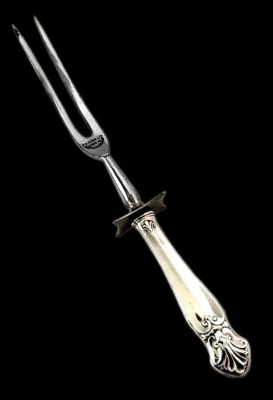 Vintage F.A. Horquilla de talla de plata Kirk Ltd Royal Family 9,5 pulgadas Sheffield Inglaterra Foto 1 de 4