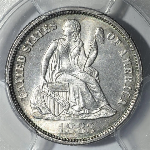 1883 Seated Liberty Dime PCGS MS64 CAC Approved -  Super Type Coin  s-0167 Cover