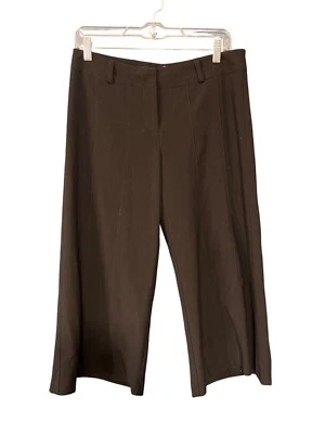 Pantalones culotte negros de pierna ancha tiro medio por envoltura talla 7 Foto 1 de 4