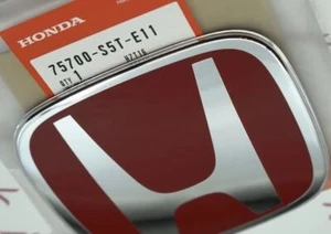 06-11 Honda Civic Coupe RED H Type R 2DR Emblem 75700-S5T-E11 Badge Replacement - Picture 1 of 4
