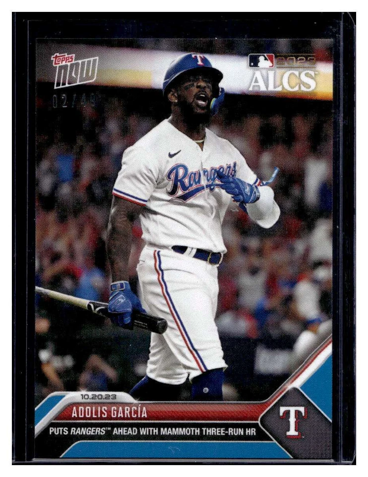 2023 Topps Now #1023 Adolis García Blue Parallel Card #d 2/49 - Image 1 of 2