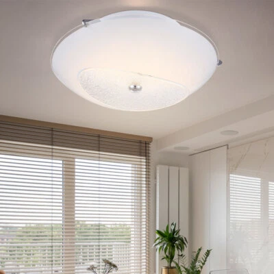Plafoniera Lampada di Cristallo da Soggiorno Vetro Cromato Trasparente LED 25cm - Immagine 1 di 4