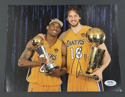 Foto firmada por Pau Gasol de 8x10 Los Angeles Lakers NBA autografiada certificado de autenticidad PSA Foto 1 de 2