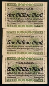 1923 GERMANY-EFFEN PAPER MONEY - 1,000,000 MARK LOT OF 8 BANKNOTES! - Picture 1 of 6