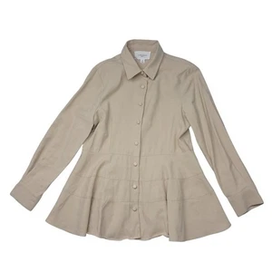 Top Tuckernuck Pomander Place Ashlen para mujer pequeño bronceado trabajo carrera abotonada - Imagen 1 de 10