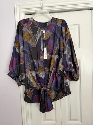 Blusa Chicos Corbata Frontal Brisa Medianoche Nueva con Etiquetas Talla 2.5 (US 14) Foto 1 de 4