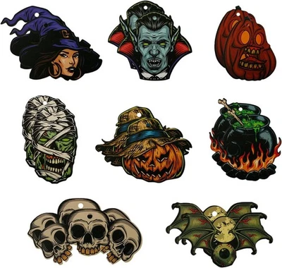 16pcs Halloween Hanging Ornaments Paper Tree Decorations Witch Pumpkin Vampire — 第 1/4 张图片