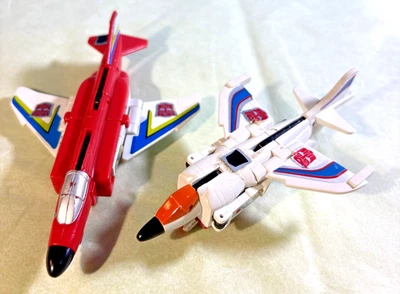 TAKARA G1 Transformers airbot SLINGSHOT & FIREFLIGHT 1986 - Imagem 1 de 4