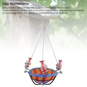 Outdoor Bird Feeder Hanging Rattan Basket Water Feeding Station For Garden US - Picture 1 of 24