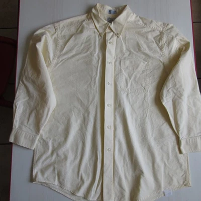 Vintage L.L. Рубашка мужская Bean цвета слоновой кости/желтовато-коричневая на пуговицах с длинным рукавом 16 1/2-32 - Изображение 1 из 4