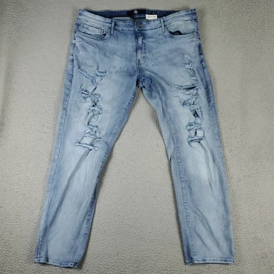 Pantalones de mezclilla rectos Jordan Craig para hombre talla 42x32 azul Sean desgastados Foto 1 de 4