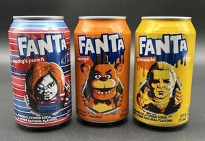 Chuckys Punch Michael Myers/ Five Nights Freddy Halloween Horror Fanta Soda Cans - Picture 1 of 1