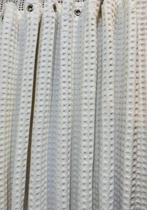 Schwelle weiß Waffelmuster Duschvorhang schwere Baumwolle 68 x 70 Zoll - Bild 1 von 10