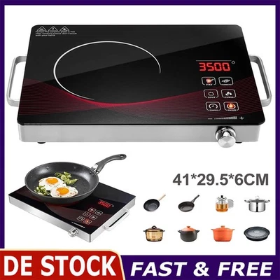 MARKENLOS Kochplatte kochplatte Kochfeld Edelstahl Camping 3500W elektrisch Herdplatte