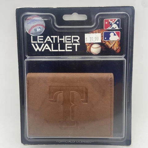 Texas Rangers Leather Tri Fold Wallet Embossed Logo Licensed New Cover