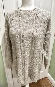 Vintage 80er 90er FORENZA Grobstrick Pullover Schulterpolster Beige Braun Medium - Bild 1 von 9