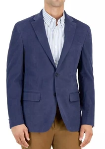 $295 New Mens Tommy Hilfiger Modern Fit Blue Corduroy Blazer Sport Coat 40 R - Picture 1 of 4