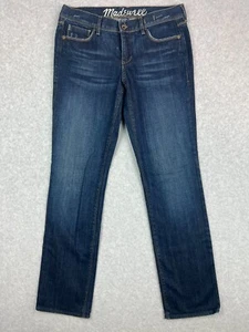 Madewell Rail Straight Jeans Womens Size 28x32 Dark Blue Wash Stretch Denim - Picture 1 of 13