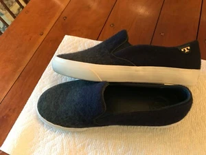 Tory Burch Damen Wollfilz Slipper Sneaker Navy/Oliv Größe 7 - Bild 1 von 12