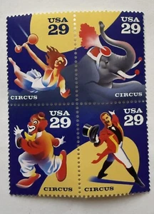 US Scott# 2750-2753 (2753a) 29c Circus Block of 4 MNH - Picture 1 of 1