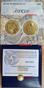 20 Euros ORO año 2008 JOYAS NUMISMÁTICAS "AUREO". Peso 1,24 gr., 999 milésimas. - Bild 1 von 3
