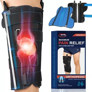 New Med. Knee Brace Immobilizer 3 Panel 2.5 " Thick Cushion Adjust/Fast Shipping - Picture 1 of 7